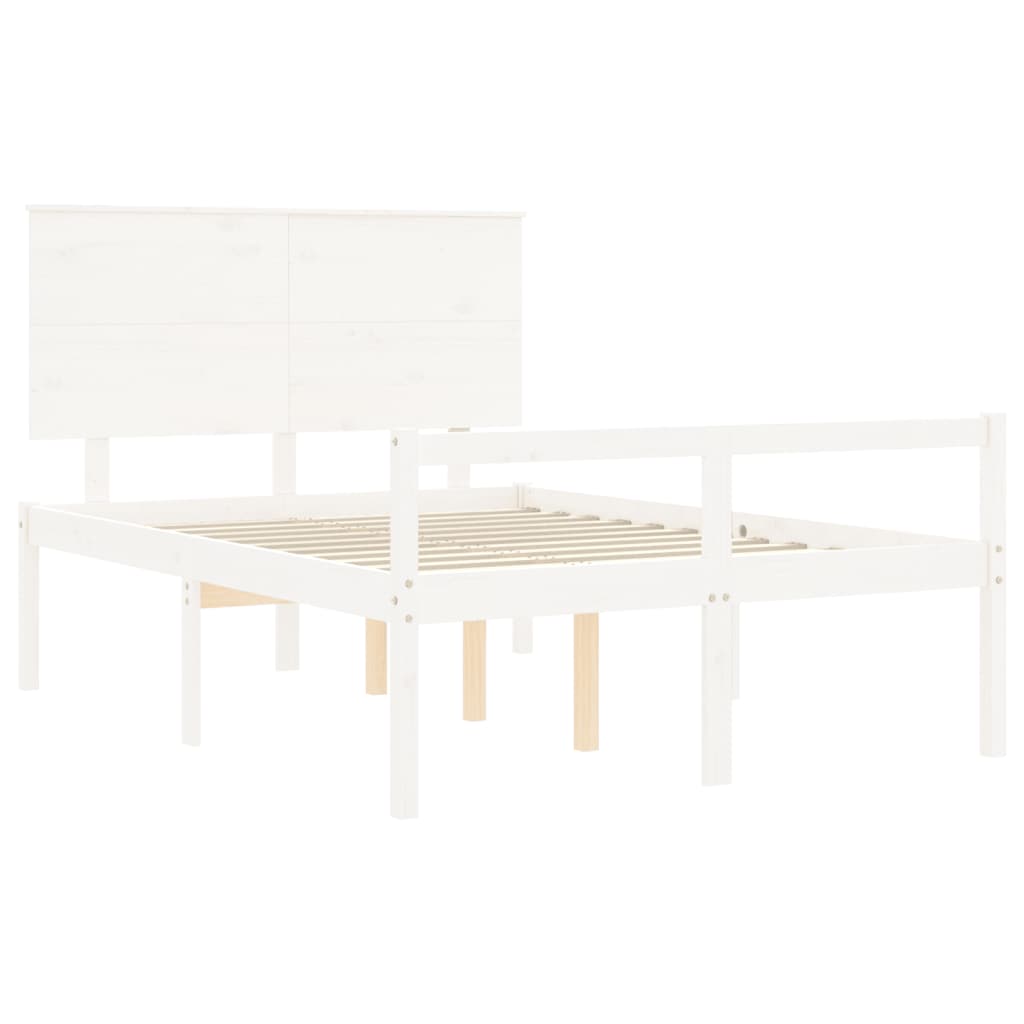 Seniorenbed Met Hoofdbord Massief Hout 120 x 190 cm Wit