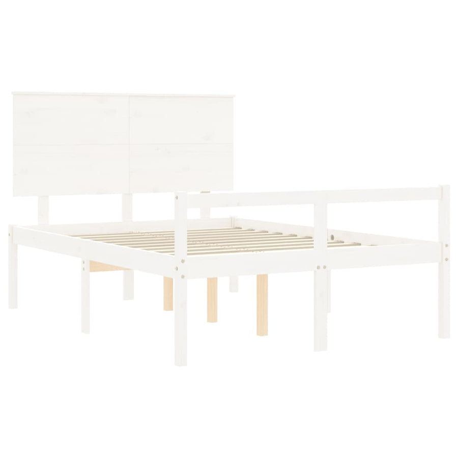 Seniorenbed Met Hoofdbord Massief Hout 120 x 190 cm Wit