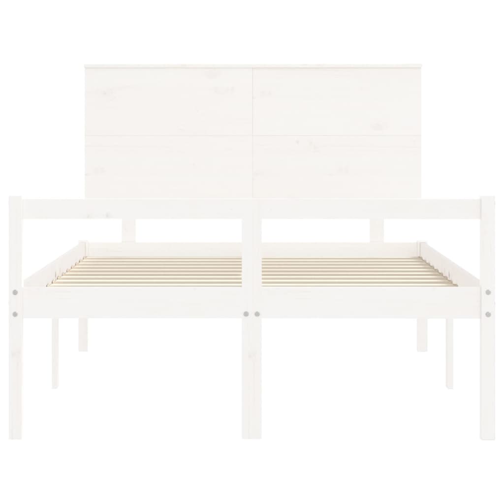 Seniorenbed Met Hoofdbord Massief Hout 120 x 190 cm Wit