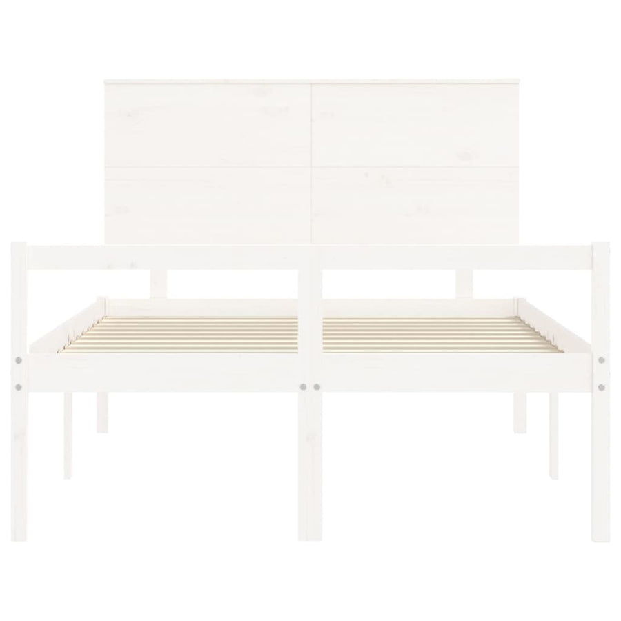 Seniorenbed Met Hoofdbord Massief Hout 120 x 190 cm Wit