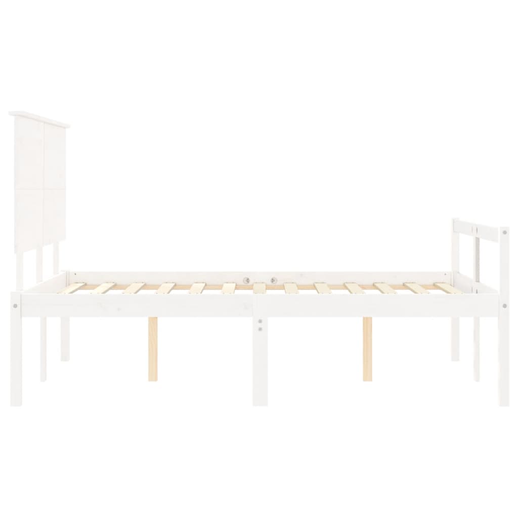 Seniorenbed Met Hoofdbord Massief Hout 120 x 190 cm Wit