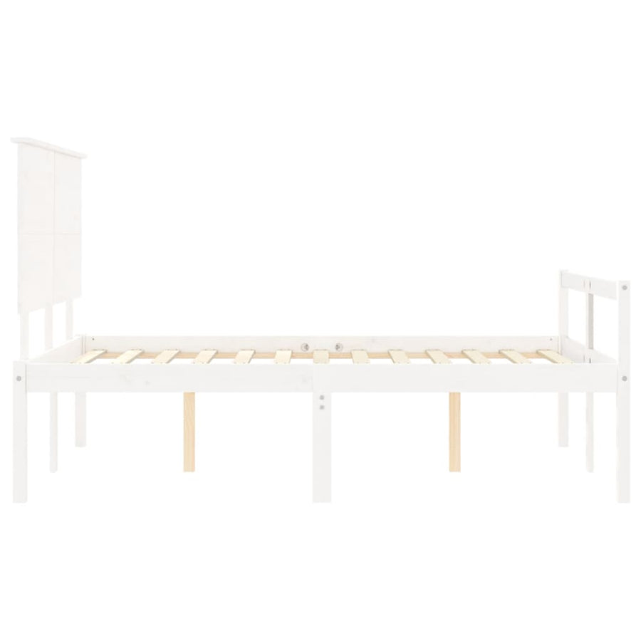 Seniorenbed Met Hoofdbord Massief Hout 120 x 190 cm Wit
