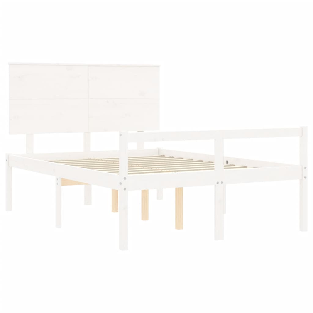 Seniorenbed Met Hoofdbord Massief Hout 140 x 190 cm Wit