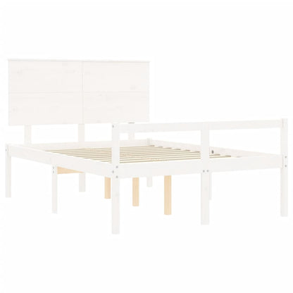 Seniorenbed Met Hoofdbord Massief Hout 140 x 190 cm Wit