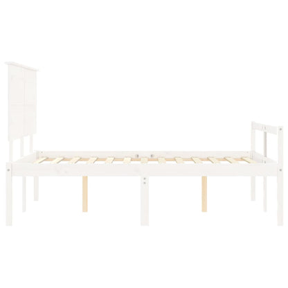 Seniorenbed Met Hoofdbord Massief Hout 140 x 190 cm Wit