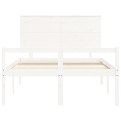 Seniorenbed Met Hoofdbord Massief Hout 120 x 200 cm Wit