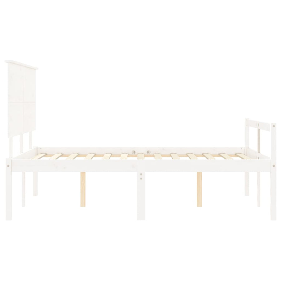 Seniorenbed Met Hoofdbord Massief Hout 120 x 200 cm Wit