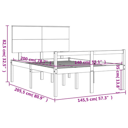 Seniorenbed Met Hoofdbord Massief Hout 140 x 200 cm Wit