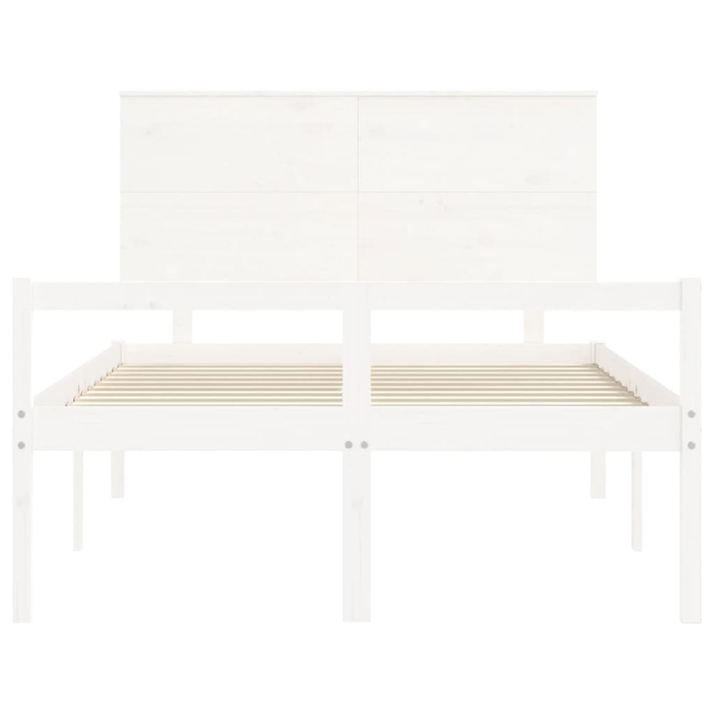 Seniorenbed Met Hoofdbord Massief Hout 140 x 200 cm Wit