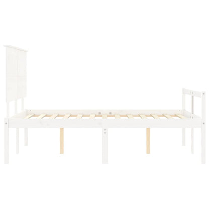 Seniorenbed Met Hoofdbord Massief Hout 140 x 200 cm Wit