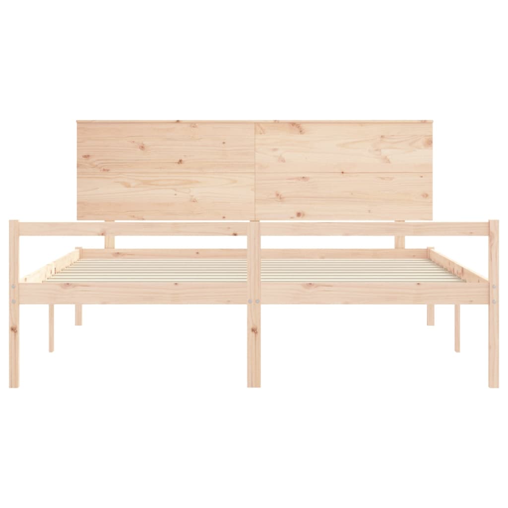Seniorenbed Met Hoofdbord Massief Hout 180 x 200 cm Naturel
