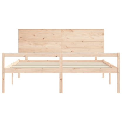 Seniorenbed Met Hoofdbord Massief Hout 200 x 200 cm Naturel