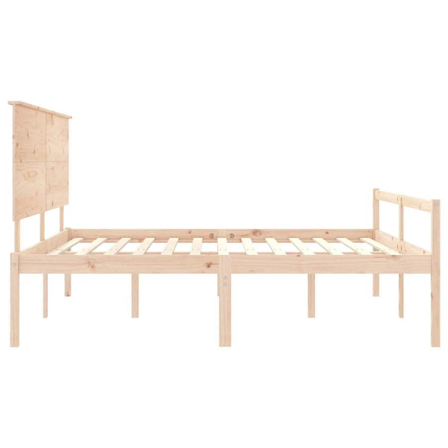 Seniorenbed Met Hoofdbord Massief Hout 200 x 200 cm Naturel