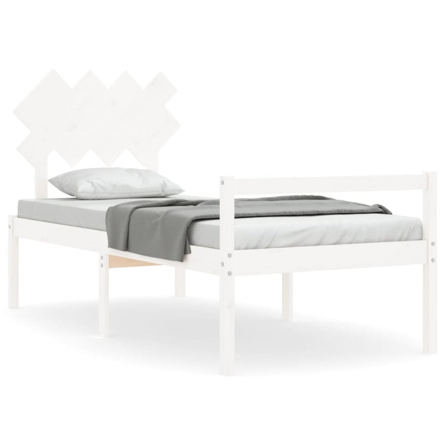 Seniorenbed Met Hoofdbord Massief Hout Wit