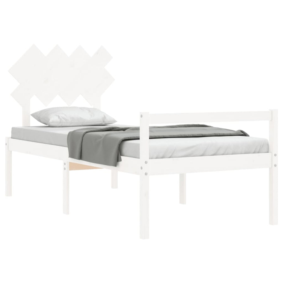Seniorenbed Met Hoofdbord Massief Hout Wit