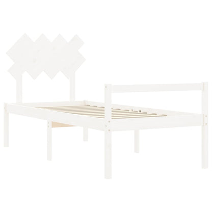 Seniorenbed Met Hoofdbord Massief Hout Wit