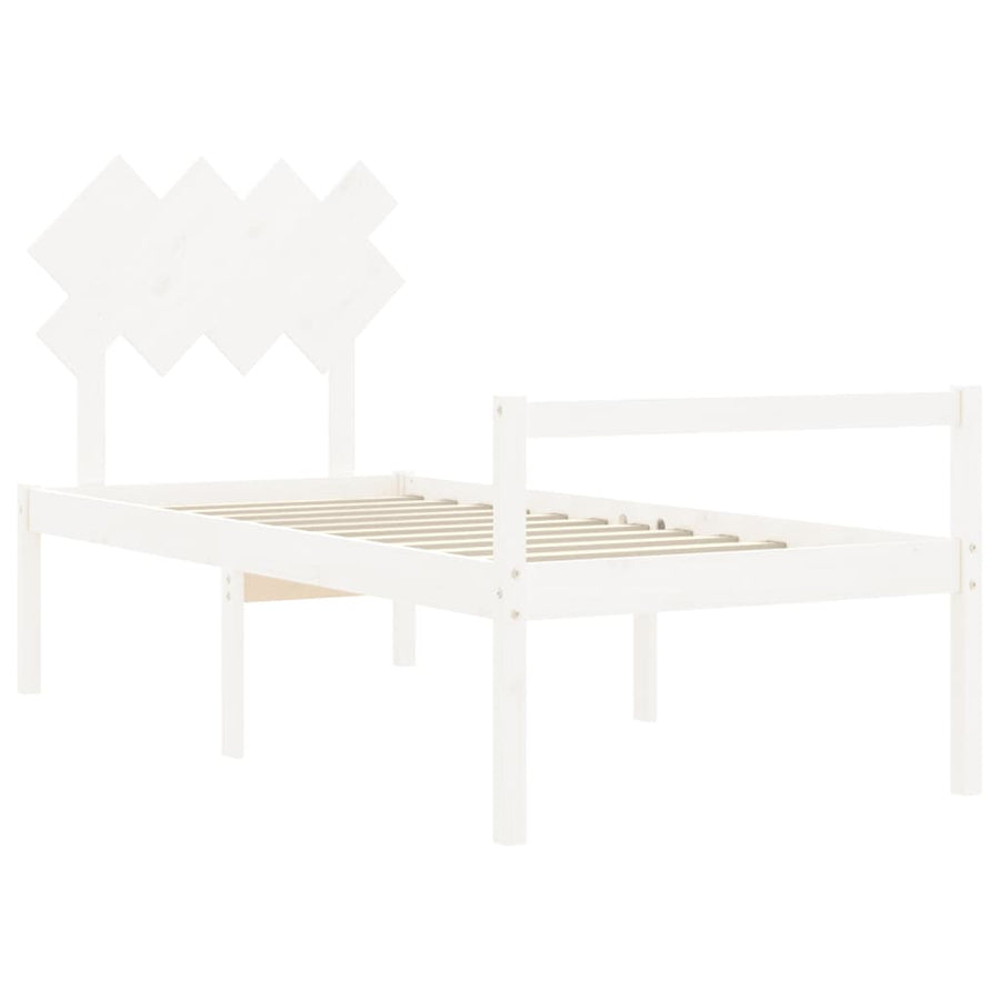 Seniorenbed Met Hoofdbord Massief Hout Wit