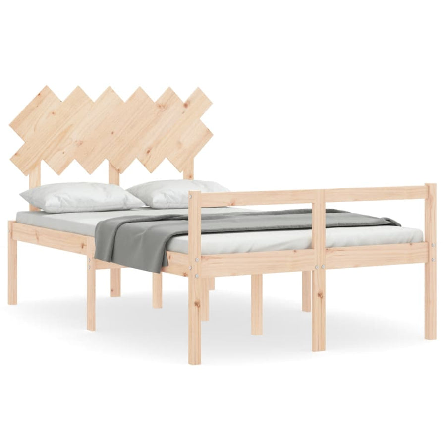 Seniorenbed Met Hoofdbord Massief Hout 120 x 190 cm Naturel