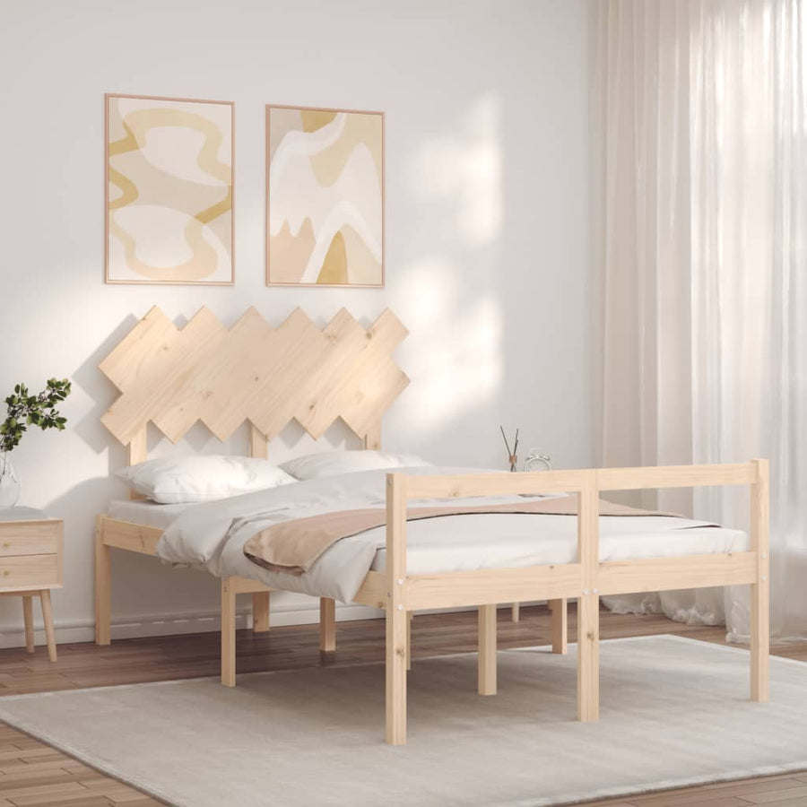 Seniorenbed Met Hoofdbord Massief Hout 120 x 190 cm Naturel