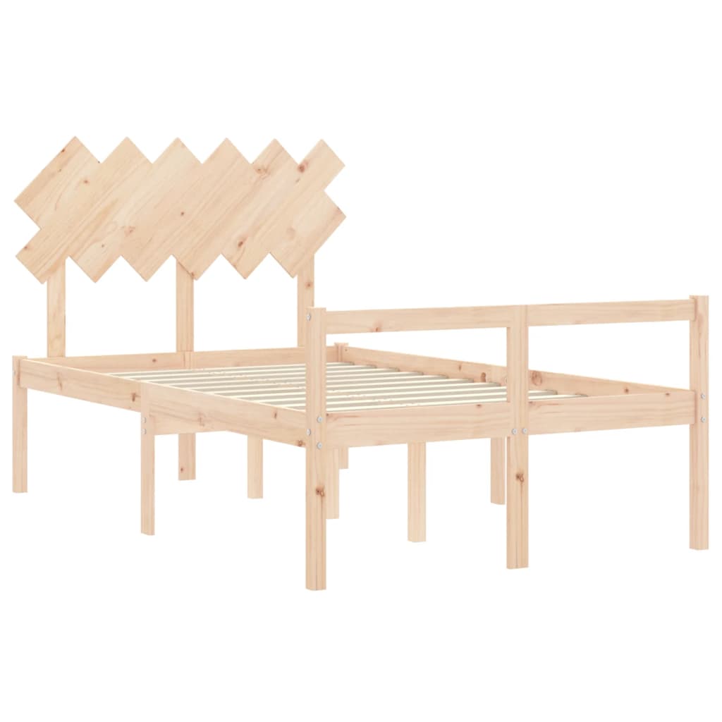 Seniorenbed Met Hoofdbord Massief Hout 120 x 190 cm Naturel