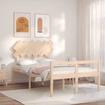 Seniorenbed Met Hoofdbord Massief Hout 120 x 190 cm Naturel