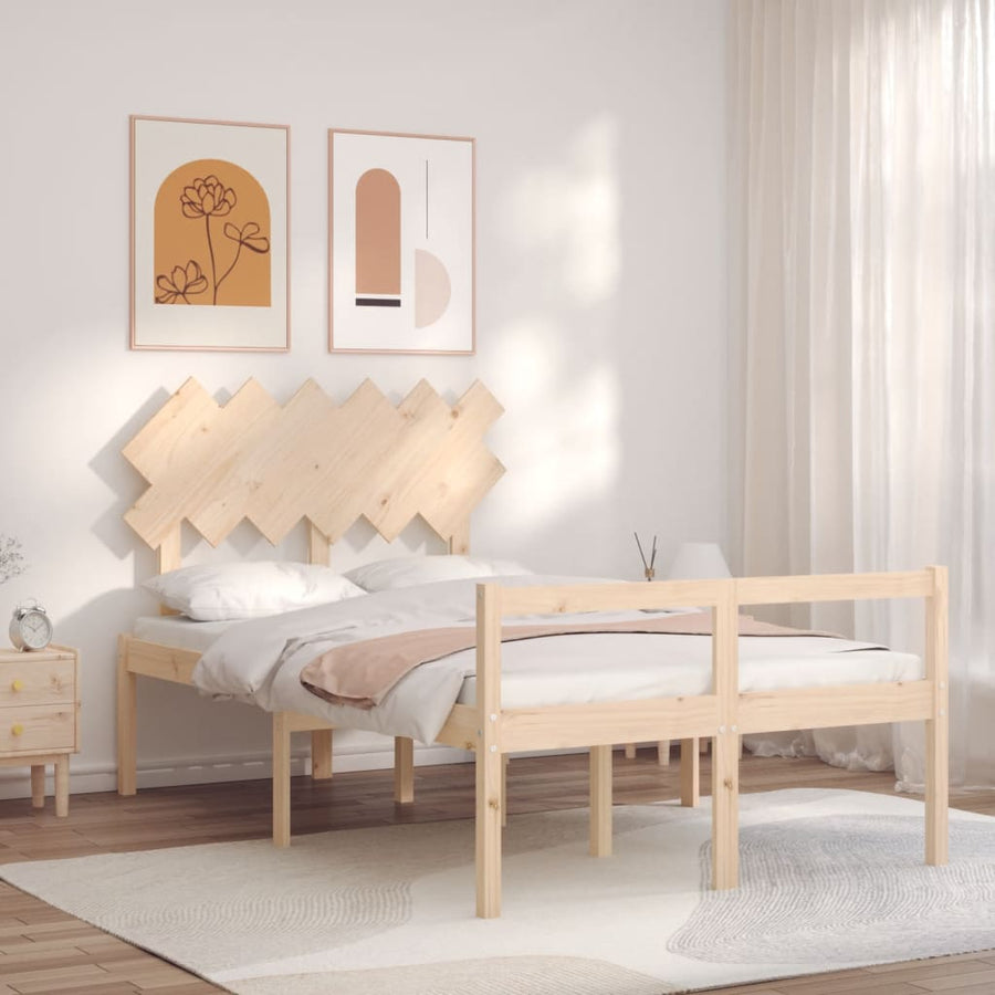 Seniorenbed Met Hoofdbord Massief Hout 120 x 190 cm Naturel