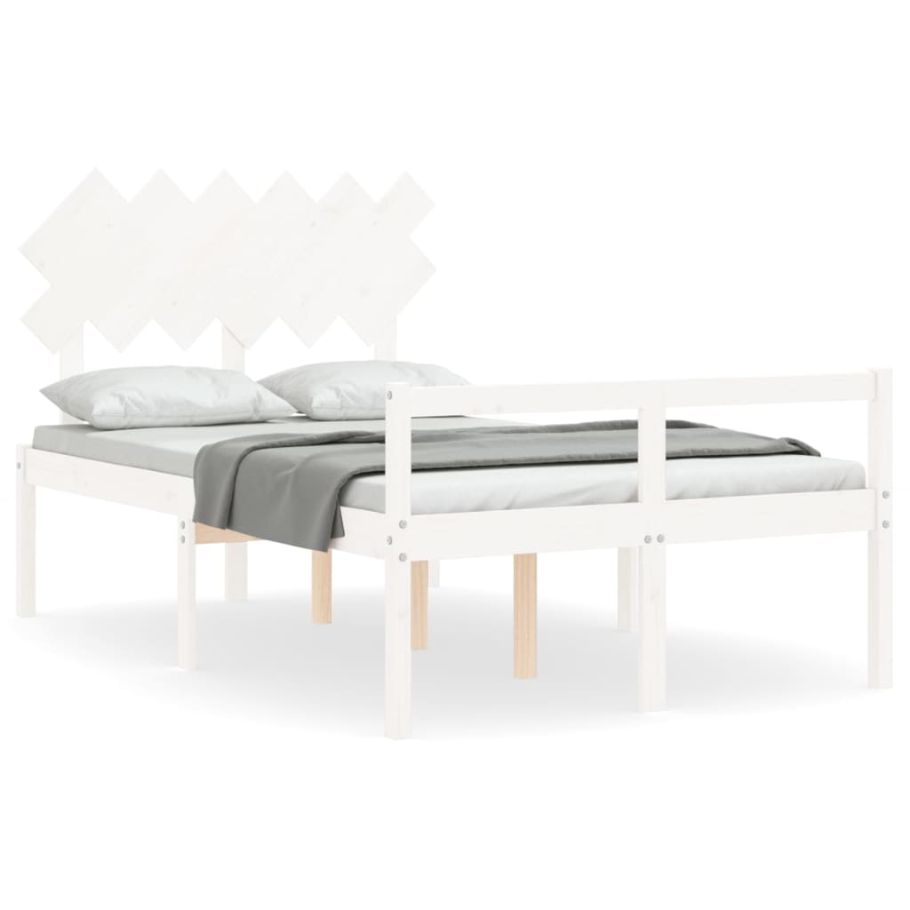 Seniorenbed Met Hoofdbord Massief Hout 120 x 190 cm Wit