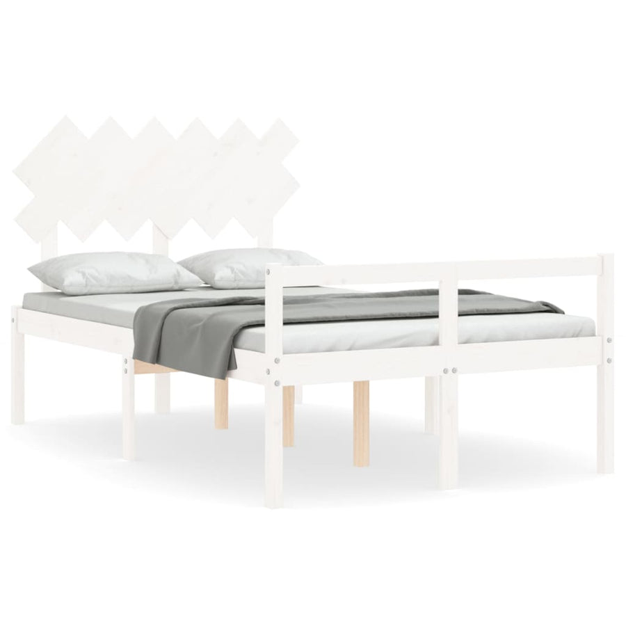 Seniorenbed Met Hoofdbord Massief Hout 120 x 190 cm Wit