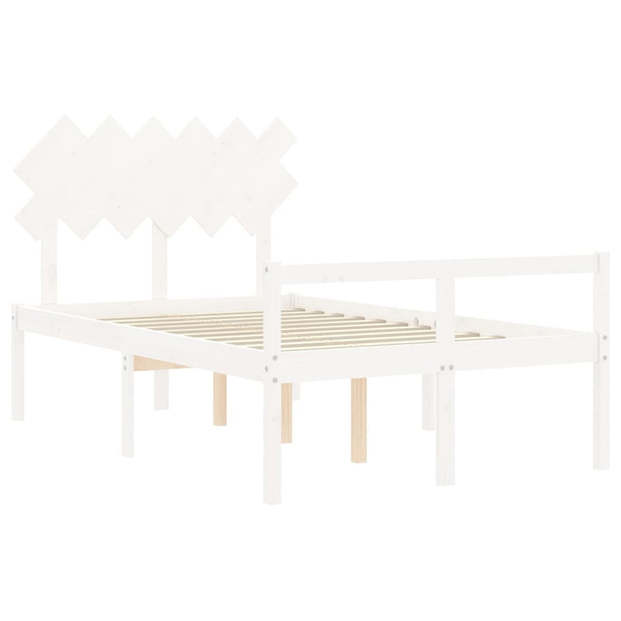Seniorenbed Met Hoofdbord Massief Hout 120 x 190 cm Wit