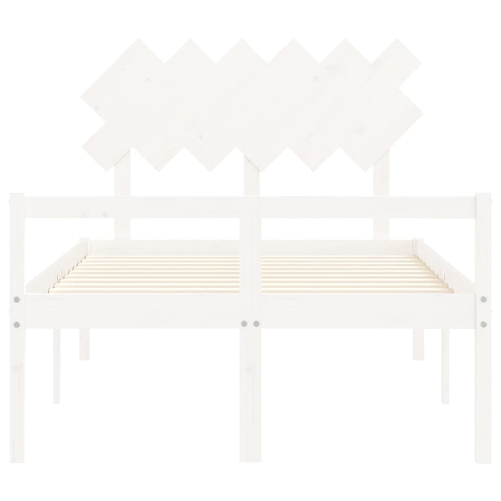 Seniorenbed Met Hoofdbord Massief Hout 120 x 190 cm Wit