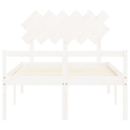 Seniorenbed Met Hoofdbord Massief Hout 120 x 190 cm Wit