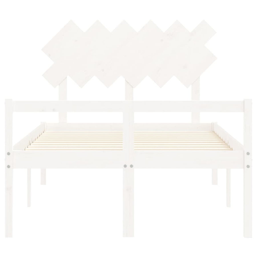 Seniorenbed Met Hoofdbord Massief Hout 120 x 190 cm Wit