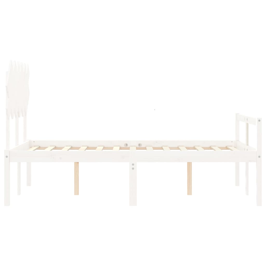 Seniorenbed Met Hoofdbord Massief Hout 120 x 190 cm Wit