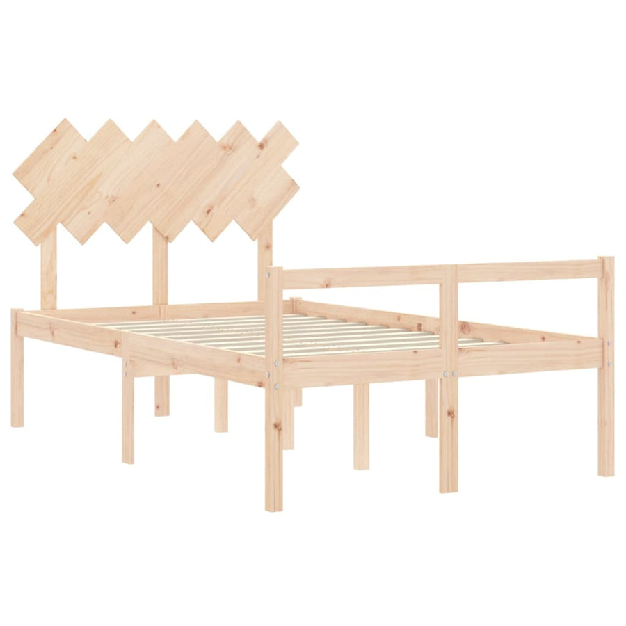 Seniorenbed Met Hoofdbord Massief Hout Double 135 x 190 cm Naturel