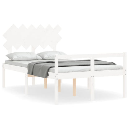 Seniorenbed Met Hoofdbord Massief Hout Double 135 x 190 cm Wit