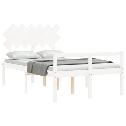 Seniorenbed Met Hoofdbord Massief Hout Double 135 x 190 cm Wit