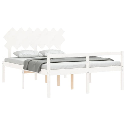 Seniorenbed Met Hoofdbord Massief Hout 140 x 190 cm Wit