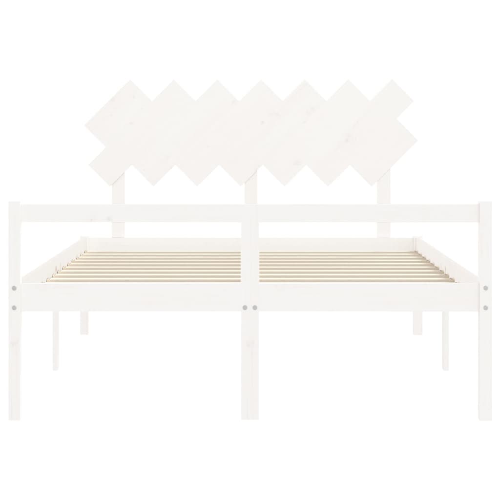 Seniorenbed Met Hoofdbord Massief Hout 140 x 190 cm Wit