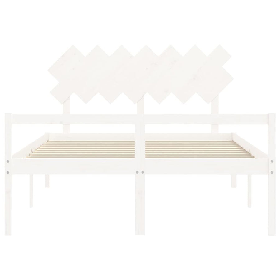 Seniorenbed Met Hoofdbord Massief Hout 140 x 190 cm Wit