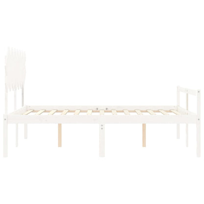 Seniorenbed Met Hoofdbord Massief Hout 140 x 190 cm Wit