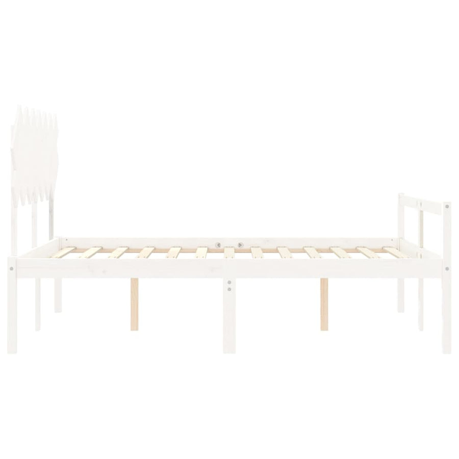 Seniorenbed Met Hoofdbord Massief Hout 140 x 190 cm Wit