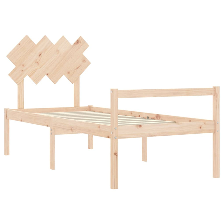 Seniorenbed Met Hoofdbord Massief Hout 90 x 200 cm Naturel