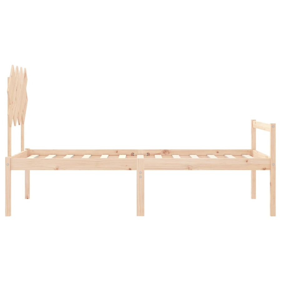 Seniorenbed Met Hoofdbord Massief Hout 90 x 200 cm Naturel