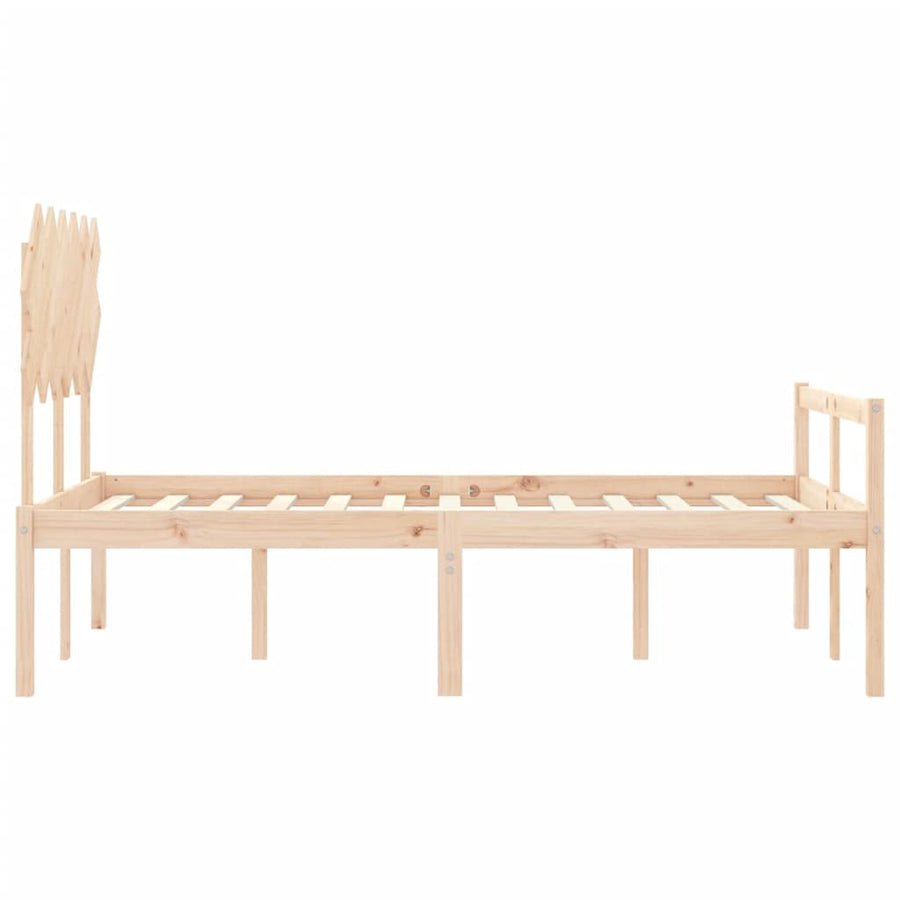 Seniorenbed Met Hoofdbord Massief Hout 120 x 200 cm Naturel