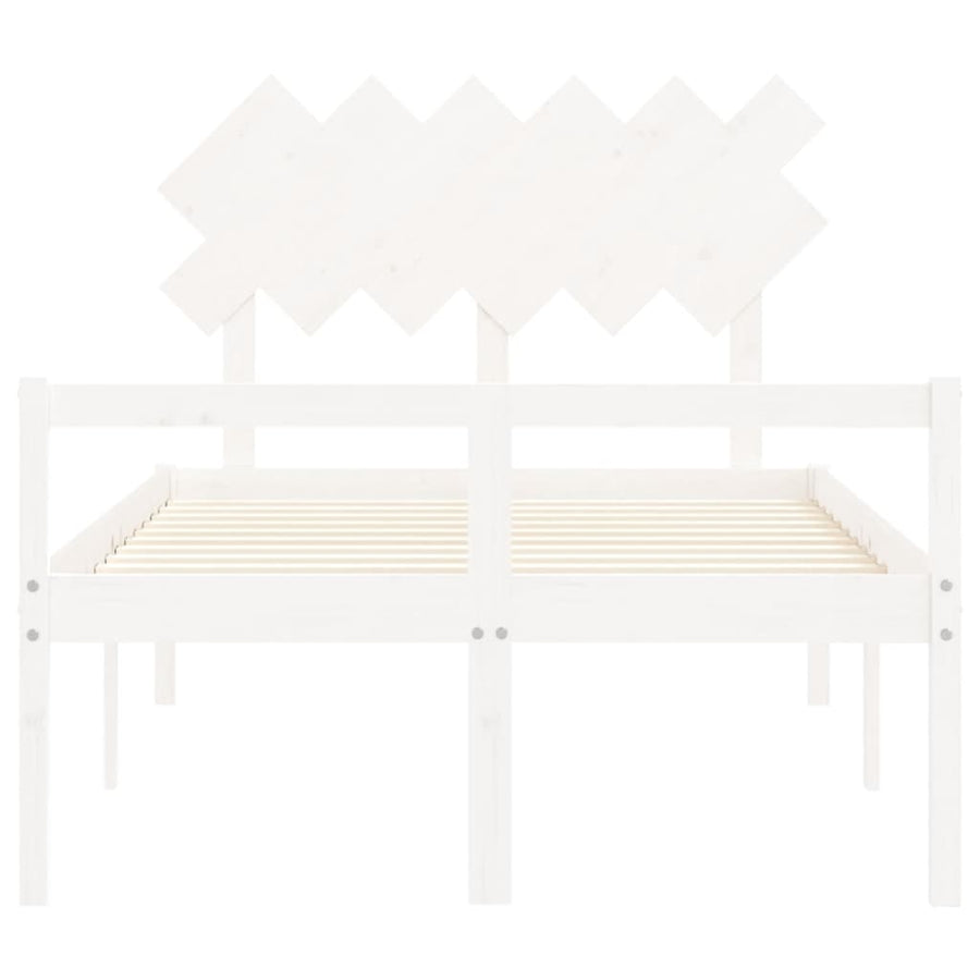Seniorenbed Met Hoofdbord Massief Hout 120 x 200 cm Wit
