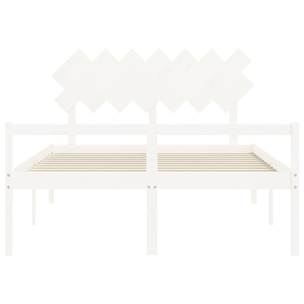 Seniorenbed Met Hoofdbord Massief Hout 140 x 200 cm Wit