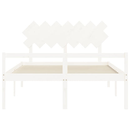Seniorenbed Met Hoofdbord Massief Hout 140 x 200 cm Wit