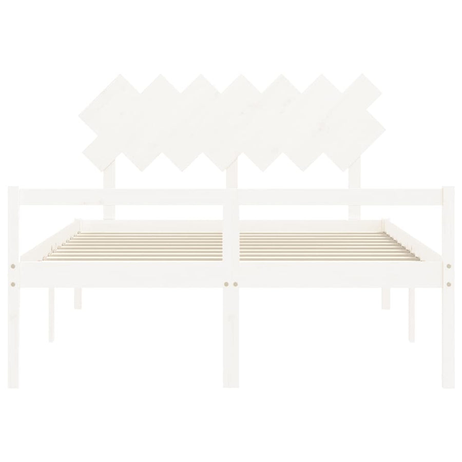 Seniorenbed Met Hoofdbord Massief Hout 140 x 200 cm Wit