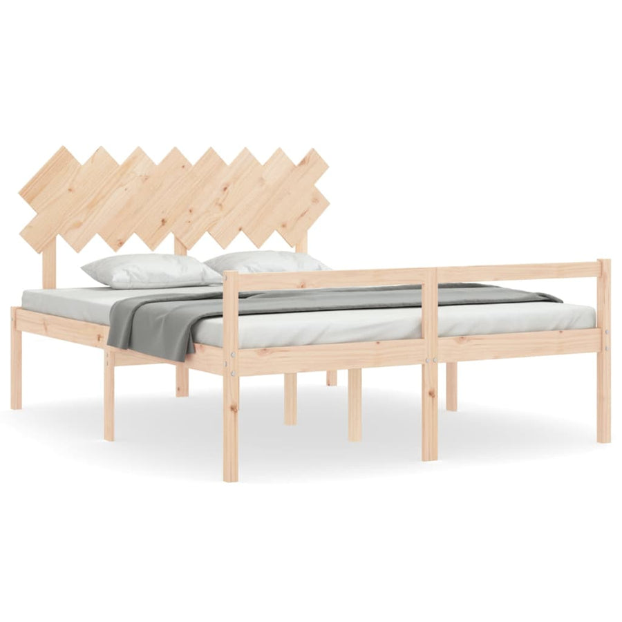 Seniorenbed Met Hoofdbord Massief Hout 160 x 200 cm Naturel