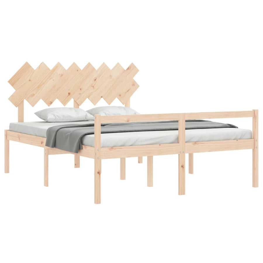 Seniorenbed Met Hoofdbord Massief Hout 160 x 200 cm Naturel